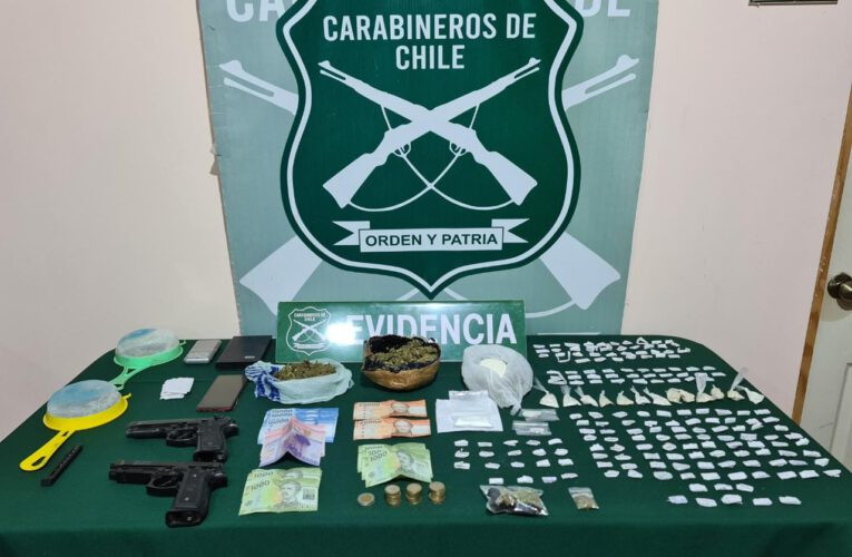 🚨 6 detenidos, drogas y armas incautó Carabineros en el sector norte